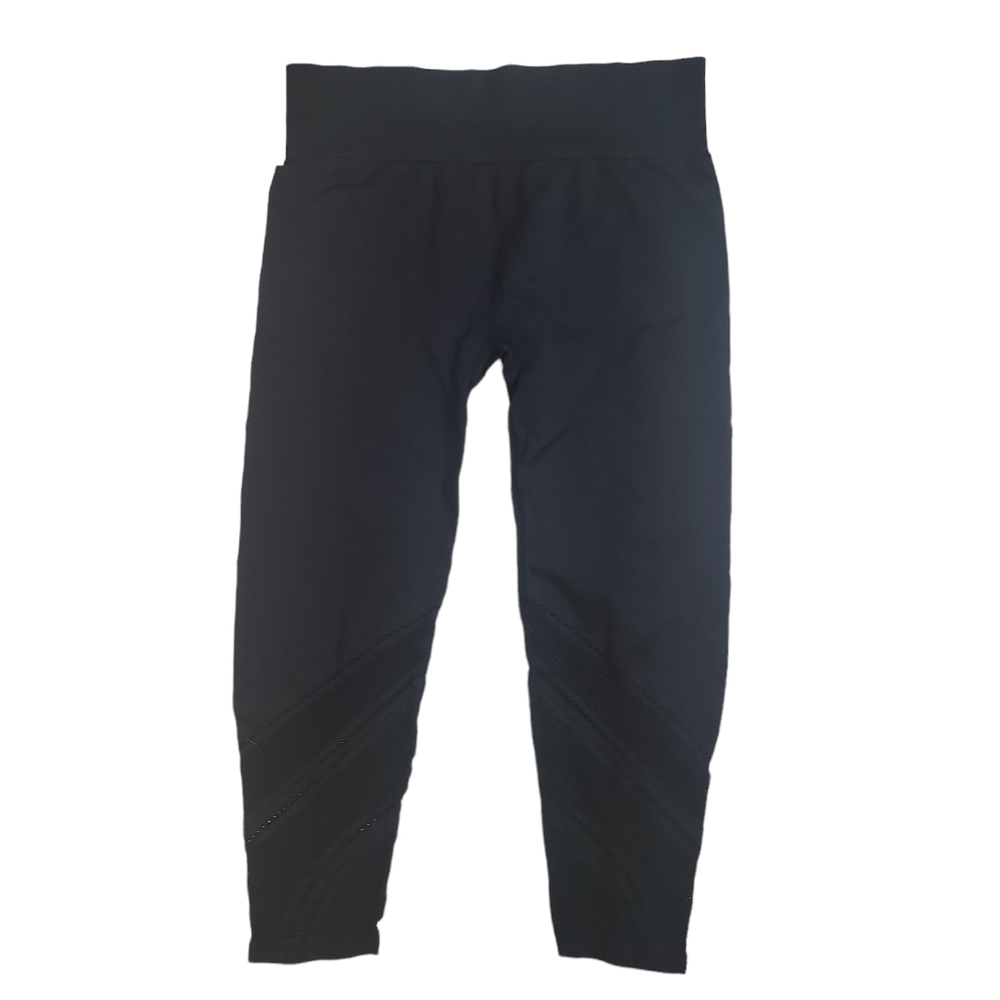 Zella Womens Black Athletic‎ Workout Mesh Capri Leggings Size Large
